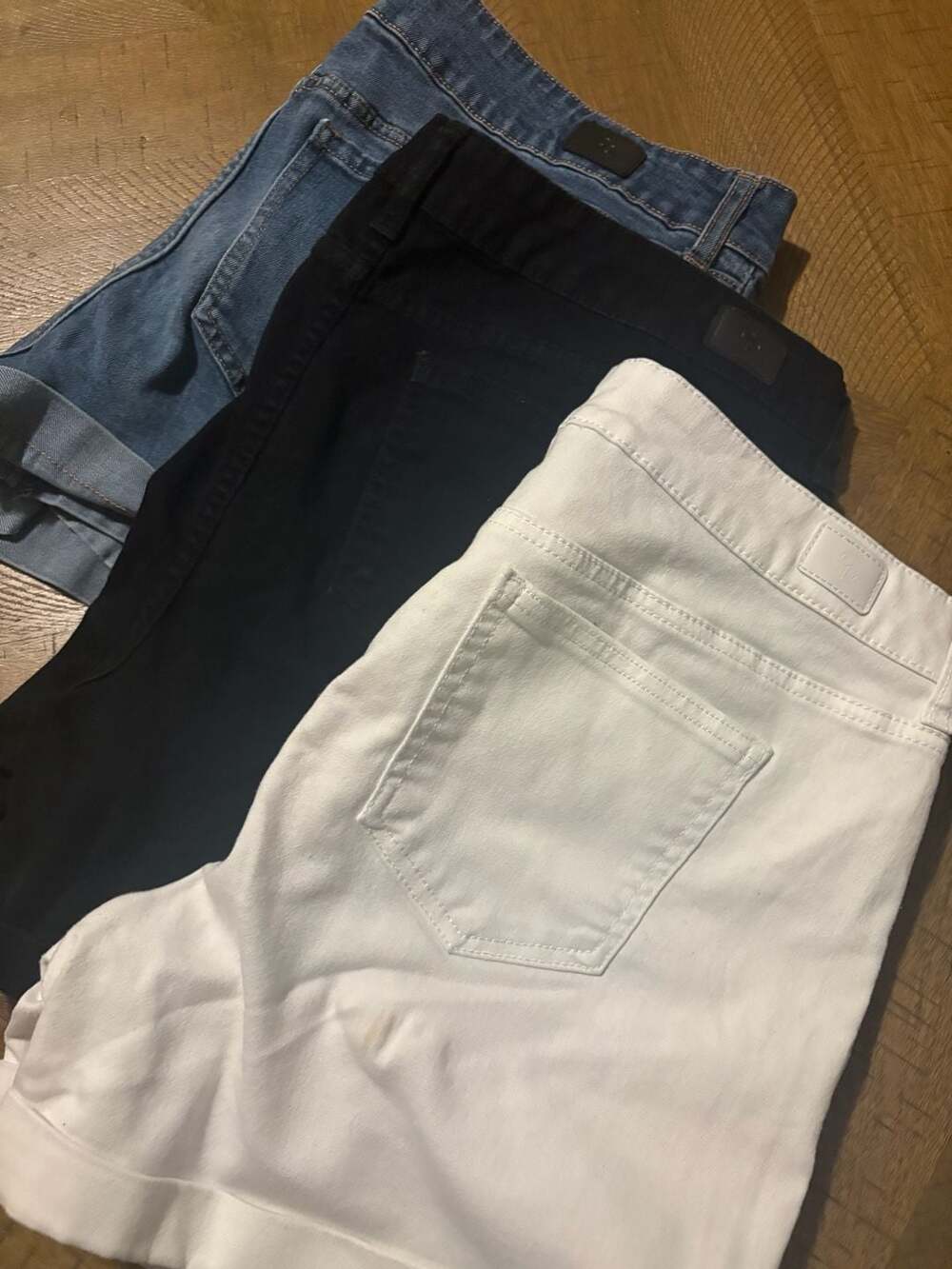 BUNDLE Celebrity Pink Women's Cuffed Denim Shorts Set (Blue, Black, and White) S - Picture 2 of 10